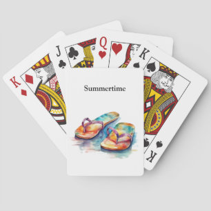 Rainbow Reef Flip Flops, custom Poker Cards