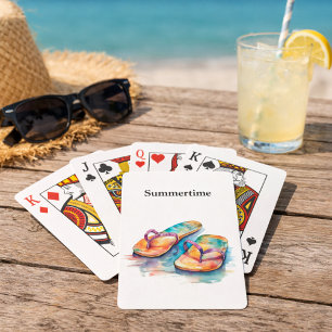 Rainbow Reef Flip Flops, custom Poker Cards