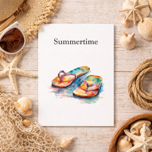 Rainbow Reef Flip Flops, custom Postcard