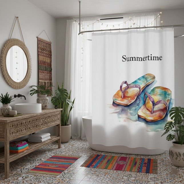 Rainbow Reef Flip Flops, custom Shower Curtain (Creator Uploaded)
