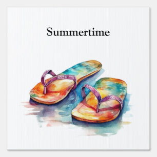 Rainbow Reef Flip Flops, custom Sign