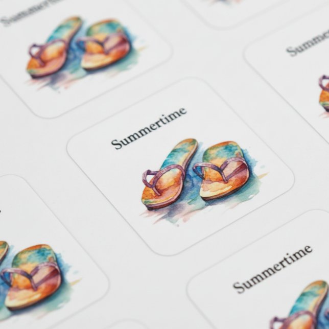 Rainbow Reef Flip Flops, custom Square Sticker (Creator Uploaded)