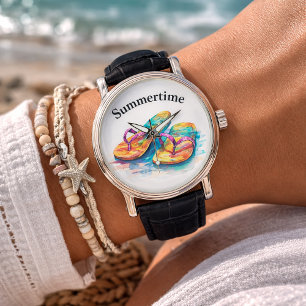 Rainbow Reef Flip Flops, custom Watch