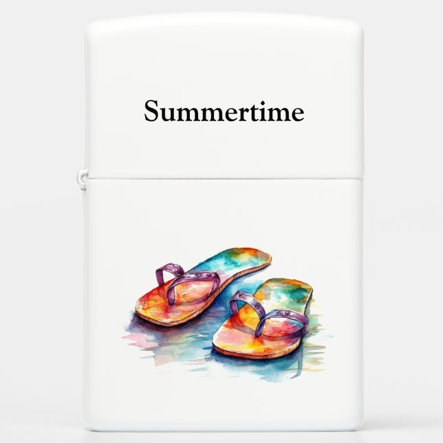 Rainbow Reef Flip Flops, custom Zippo Lighter (Front)