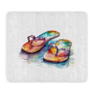 Rainbow Reef Flip Flops Cutting Board