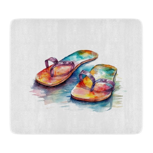 Rainbow Reef Flip Flops Cutting Board (Front)