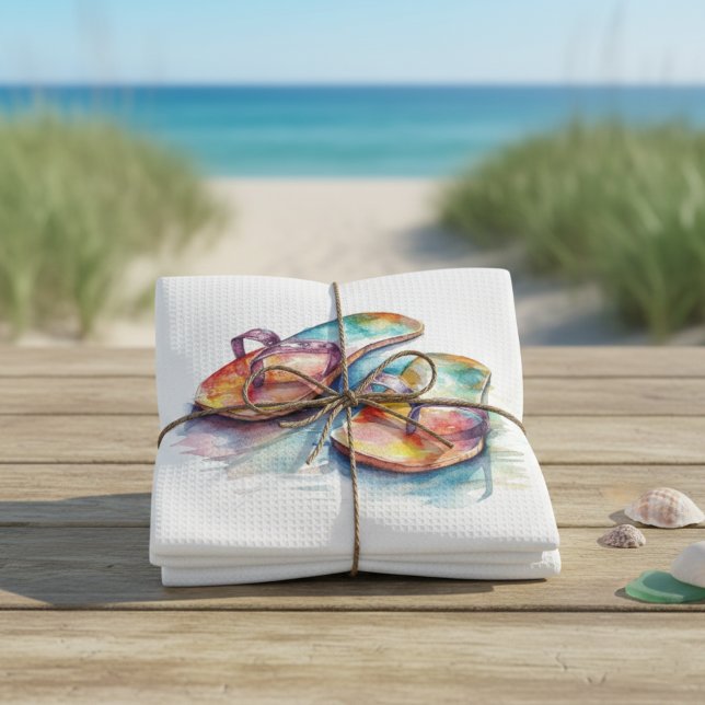 Rainbow Reef Flip Flops Kitchen Towel (Creator Uploaded)