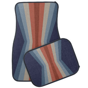 Rainbow reflection in retro style car floor mat
