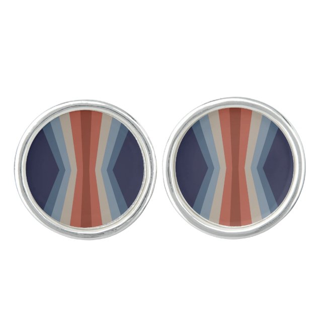 Rainbow reflection in retro style cufflinks (Front)