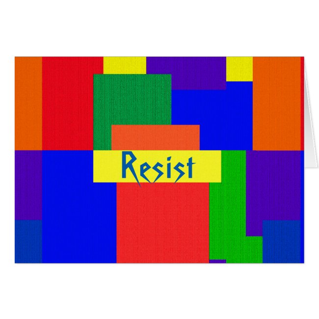 Rainbow Resist Abstract Patchwork Blank Card