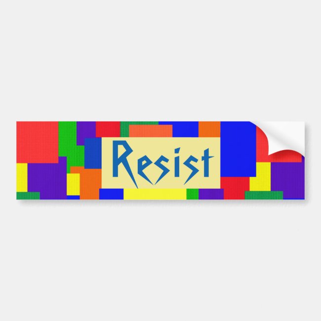 Rainbow Resist Patchwork Pattern Bumper Sticker