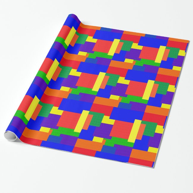 Rainbow Resist Patchwork Pattern Wrapping Paper