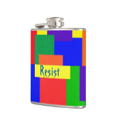 Rainbow Resist Patchwork Quilt Design Flask (Left)