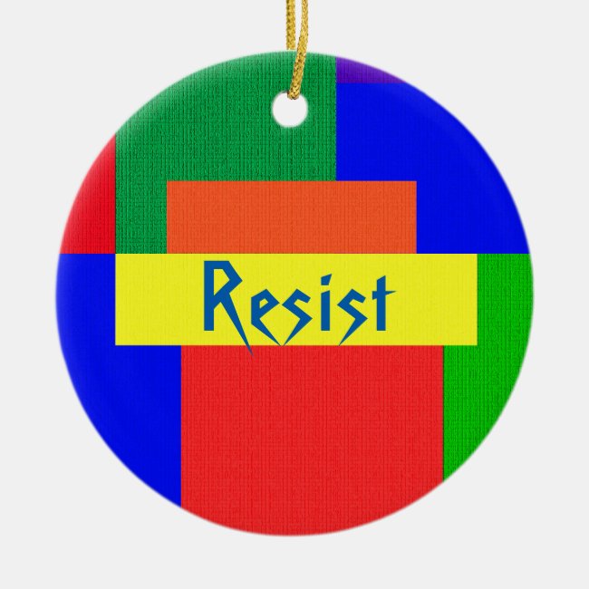 Rainbow Resist Patchwork Quilt Design Ornament