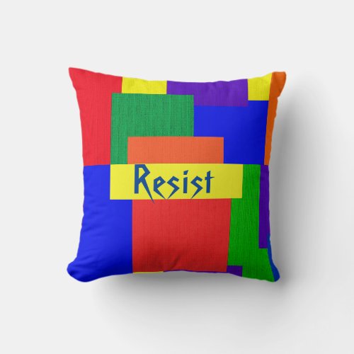 Rainbow Resist Patchwork Quilt Design Pillow