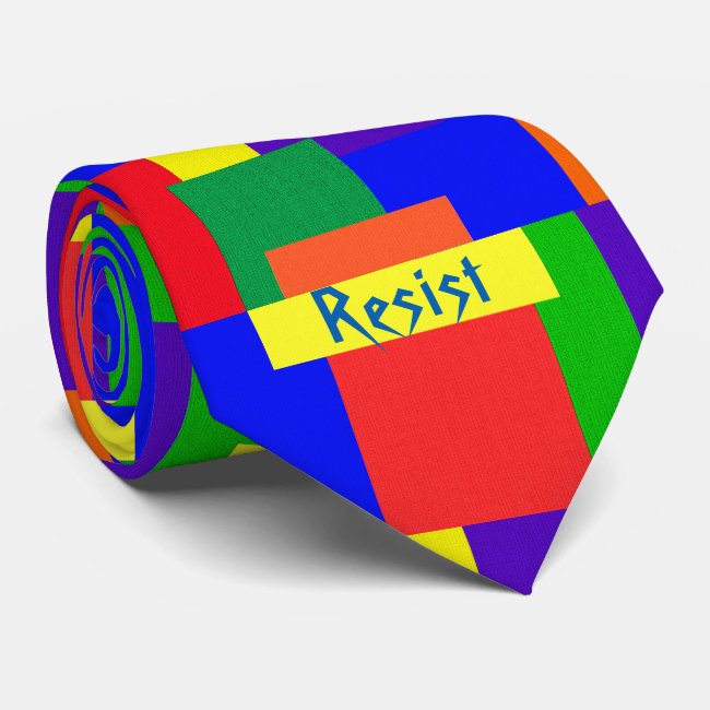 Rainbow Resist Patchwork Quilt Design Tie