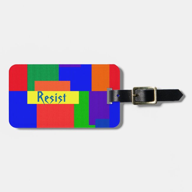 Rainbow Resist Patchwork Quilt Luggage Tag