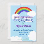 Rainbow Retro Birthday Invite at Zazzle