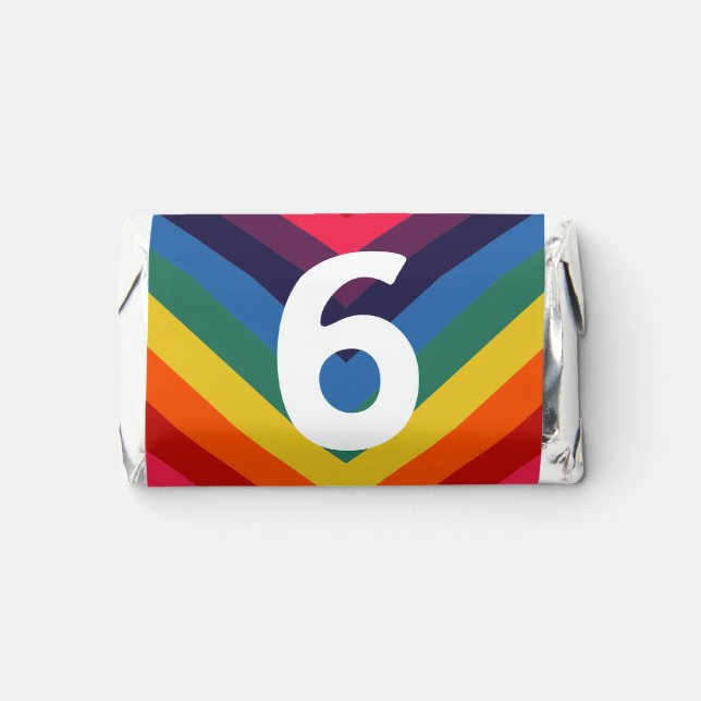 Rainbow Retro Birthday Party Hershey's Miniatures (Front)