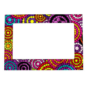 Rainbow Retro Bling Abstract Pattern Magnetic Picture Frame