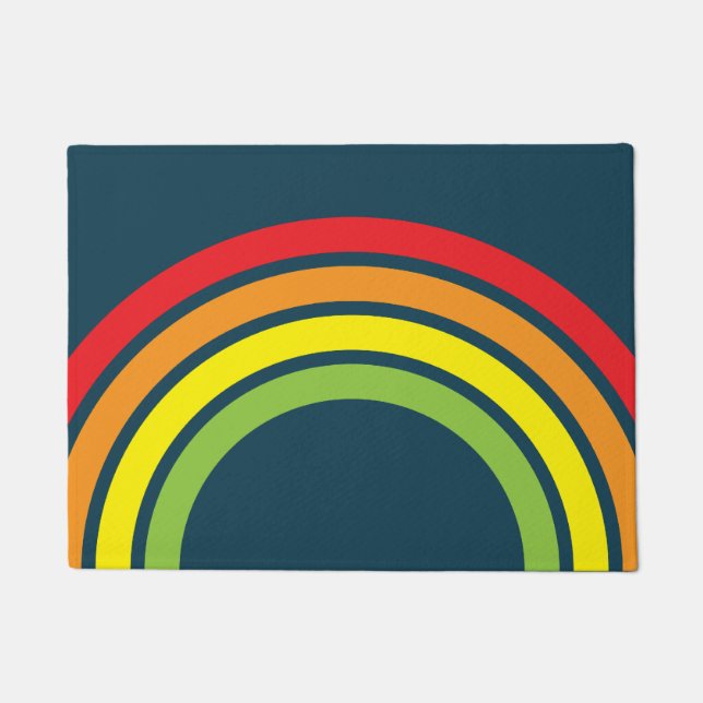 Rainbow Retro Floormat Doormat (Front)