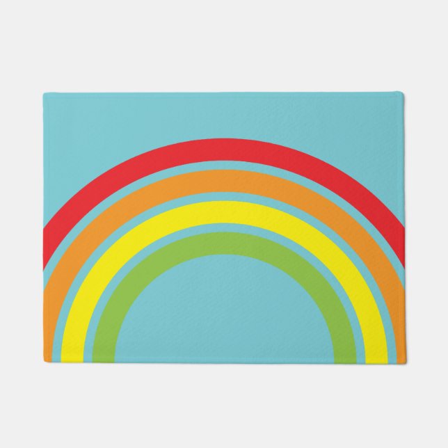 Rainbow Retro Floormat Doormat (Front)