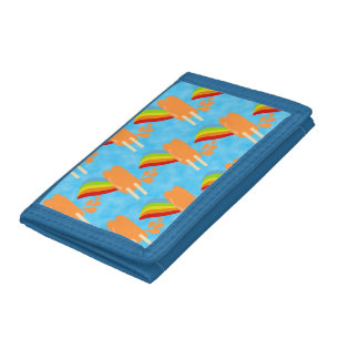 Rainbow Retro Frozen Orange Pops Art Design Tri-fold Wallet