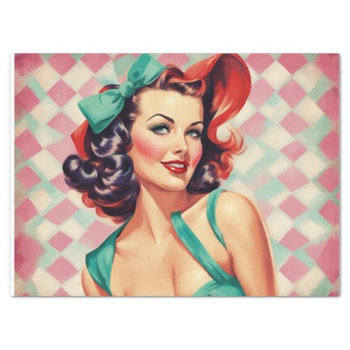 Rainbow Retro Pin_Up Style Decoupage Delights Tissue Paper