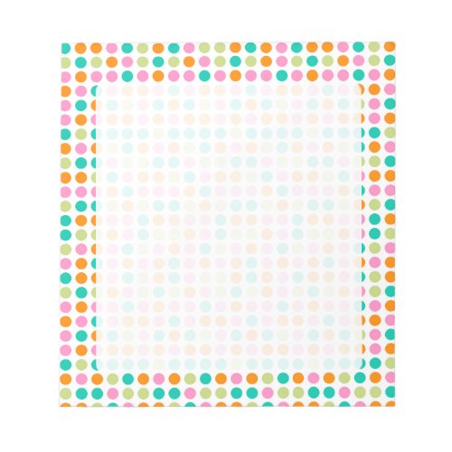 Rainbow retro polka dot pattern notepad