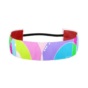 Rainbow Retro Spiral Art Abstraction Pink Athletic Headband