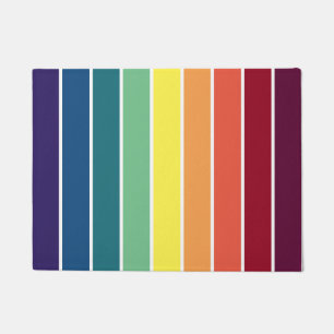 Rainbow Retro Striped Floormat Doormat