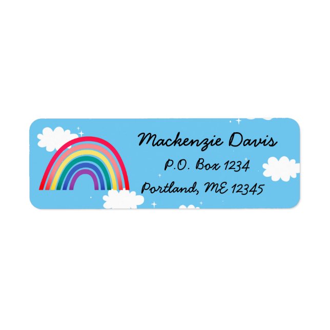 Rainbow return address label (Front)