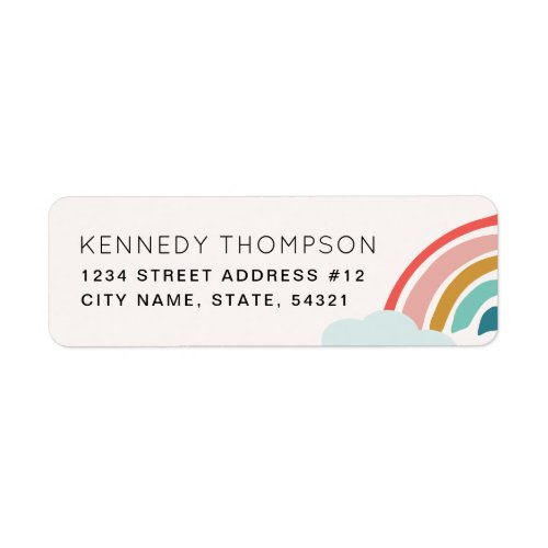 Rainbow Return Address Label
