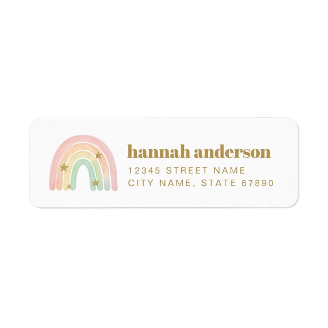 Rainbow Return Address Labels (Front)