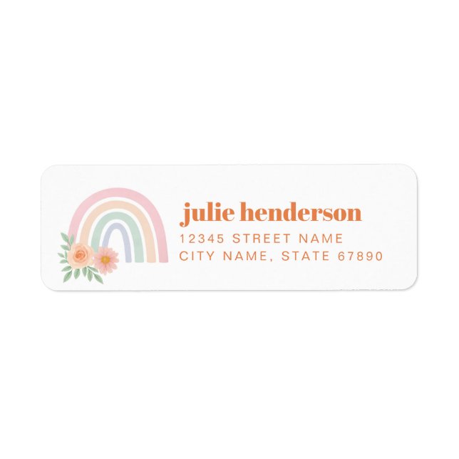 Rainbow Return Address Labels (Front)