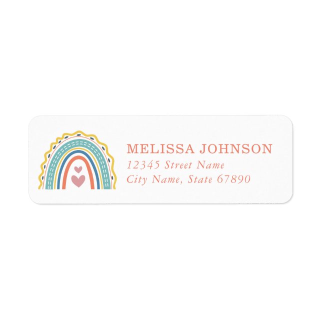 Rainbow Return Address Labels (Front)