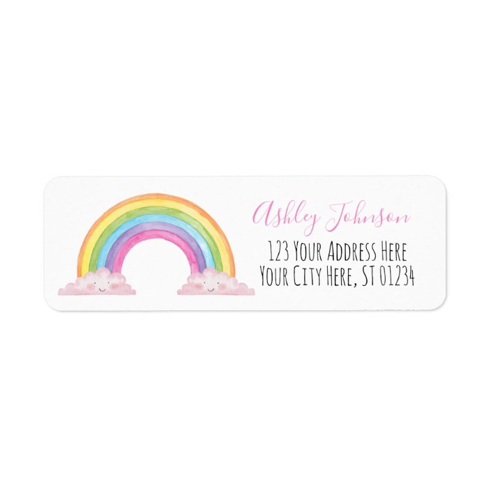 Rainbow Return Address Labels Baby Shower Label Zazzle Rainbow Return Address Labels