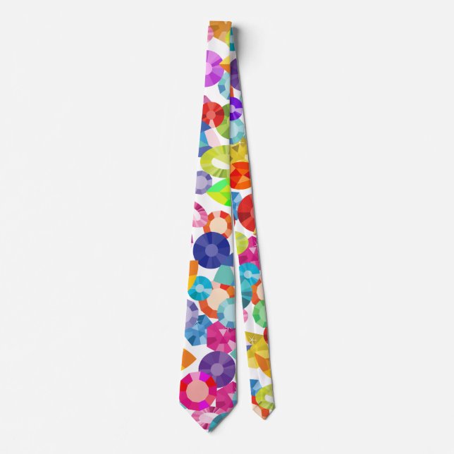 rainbow rhinestones menswear mens necktie neck tie (Front)