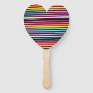Rainbow Ribbon Cable Heart Hand Fan