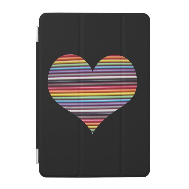 Rainbow Ribbon Cable Heart iPad Mini Cover (Front)
