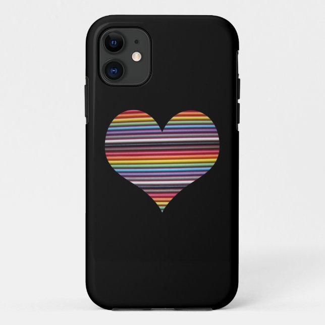Rainbow Ribbon Cable Heart iPhone 5/5S Case (Back)