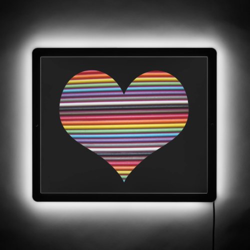 Rainbow Ribbon Cable Heart LED Sign