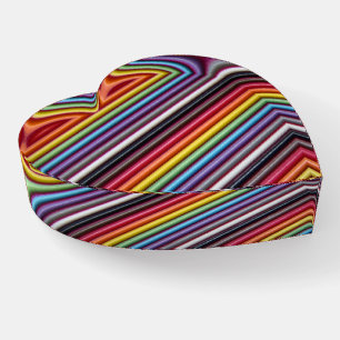 Rainbow Ribbon Cable Heart Paperweight