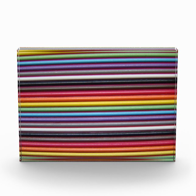 Rainbow Ribbon Cable Horizontal Block Award (Front)