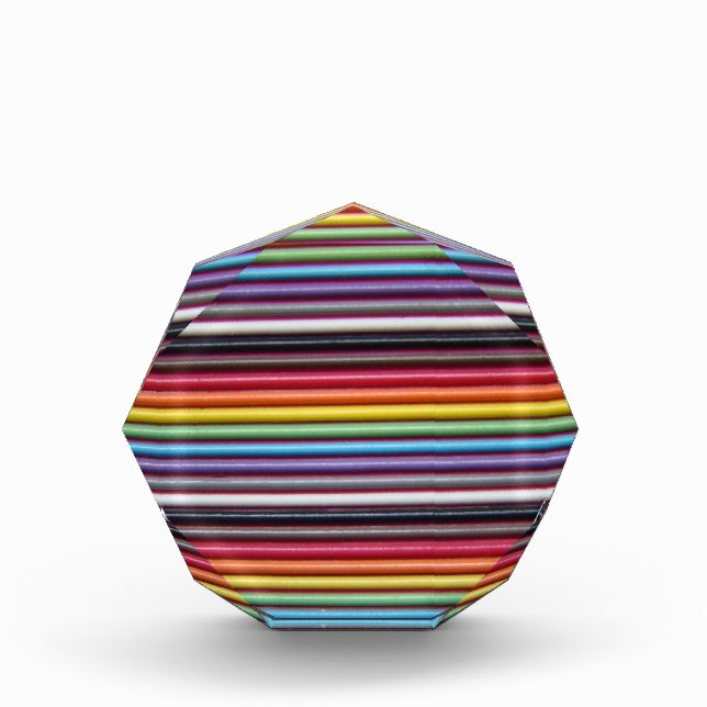 Rainbow Ribbon Cable Octagonal Award (Front)