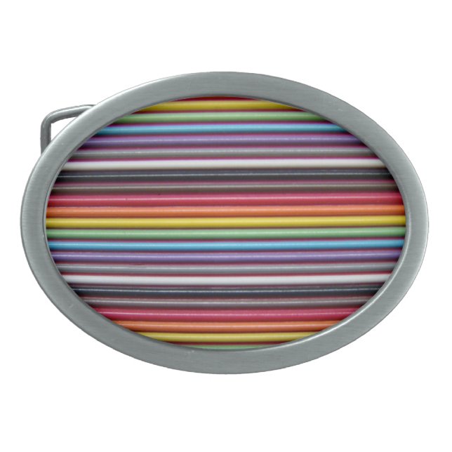 Rainbow Ribbon Cable Texture Belt Buckle (Front)