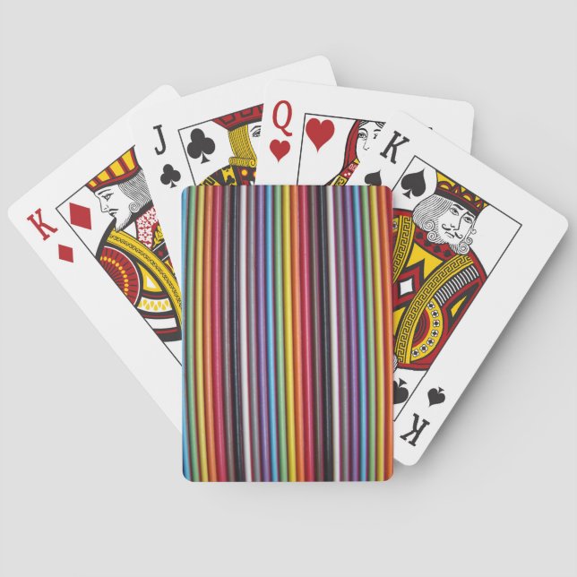 Rainbow Ribbon Cable Texture Playing Cards (Back)