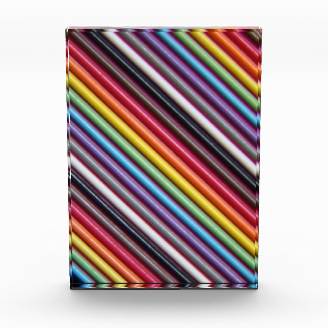 Rainbow Ribbon Cable Vertical Block Award (Front)