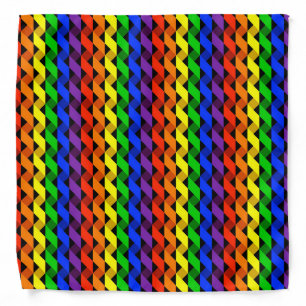 Rainbow Ribbon Quilt Gay Pride Pocket Square or Bandana