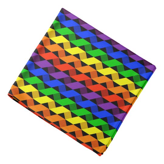 Rainbow Ribbon Quilt Gay Pride Pocket Square or Bandana